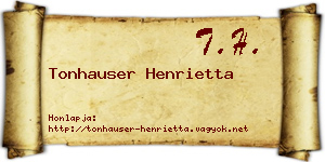 Tonhauser Henrietta névjegykártya
