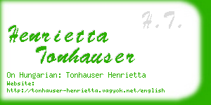 henrietta tonhauser business card